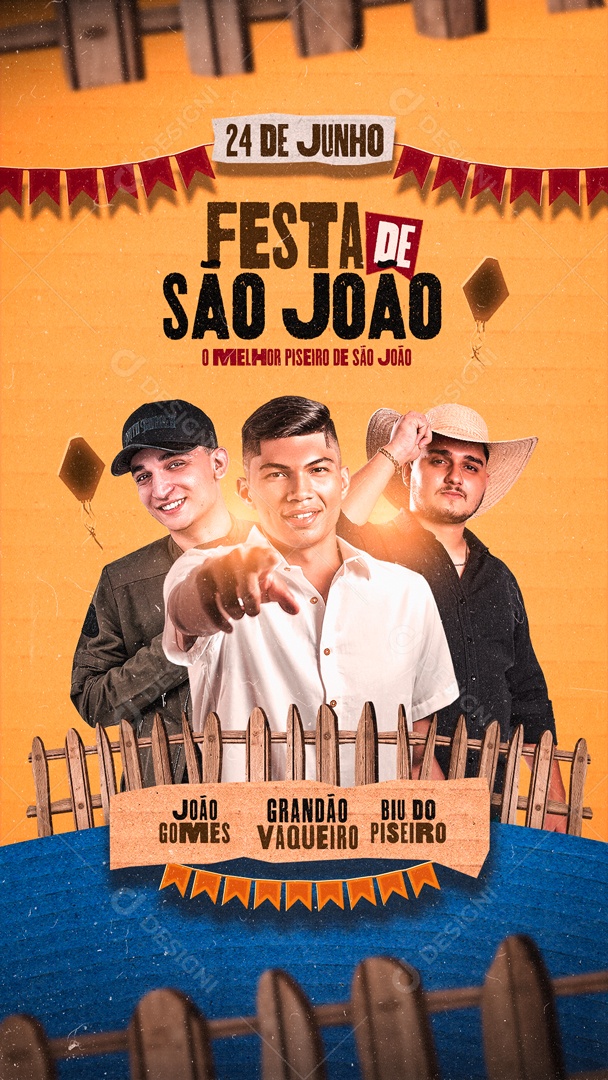 Story Flyer 24 de Junho Festa de São João Social Media PSD Editável