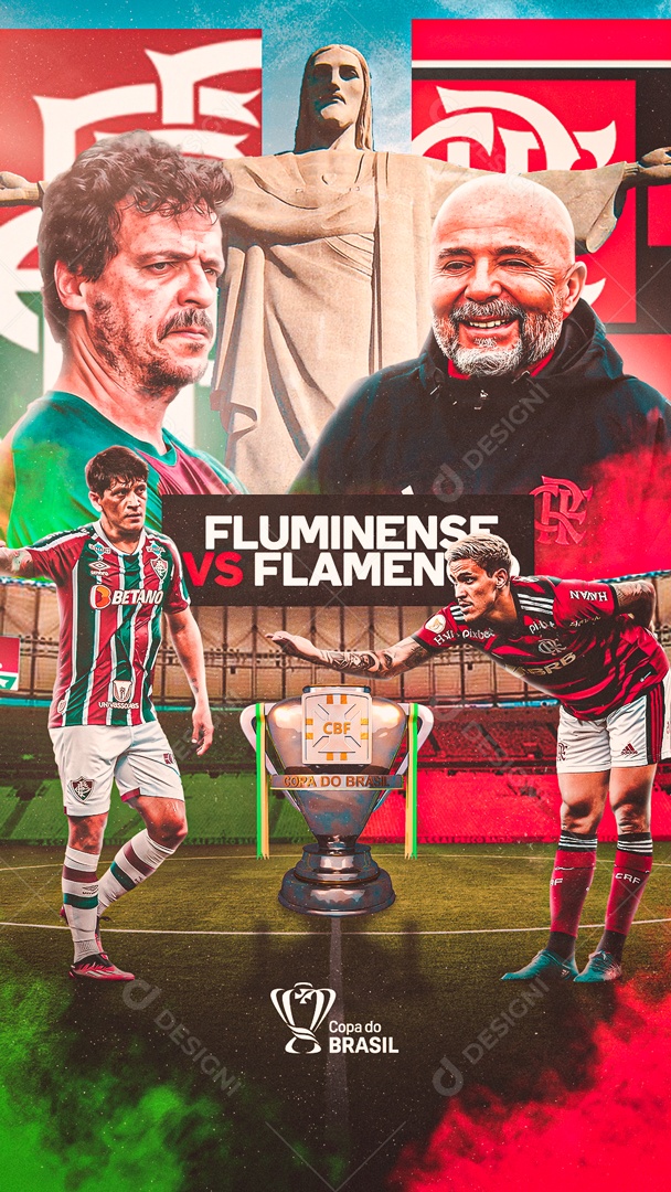 Story Flyer Flamengo x Fluminense Social Media PSD Editável