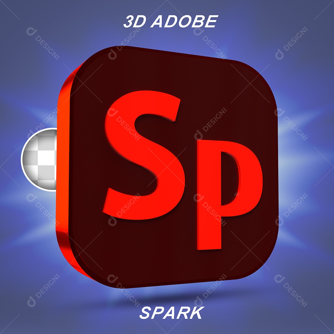 Elemento 3D Adobe Spark Para Composição PSD