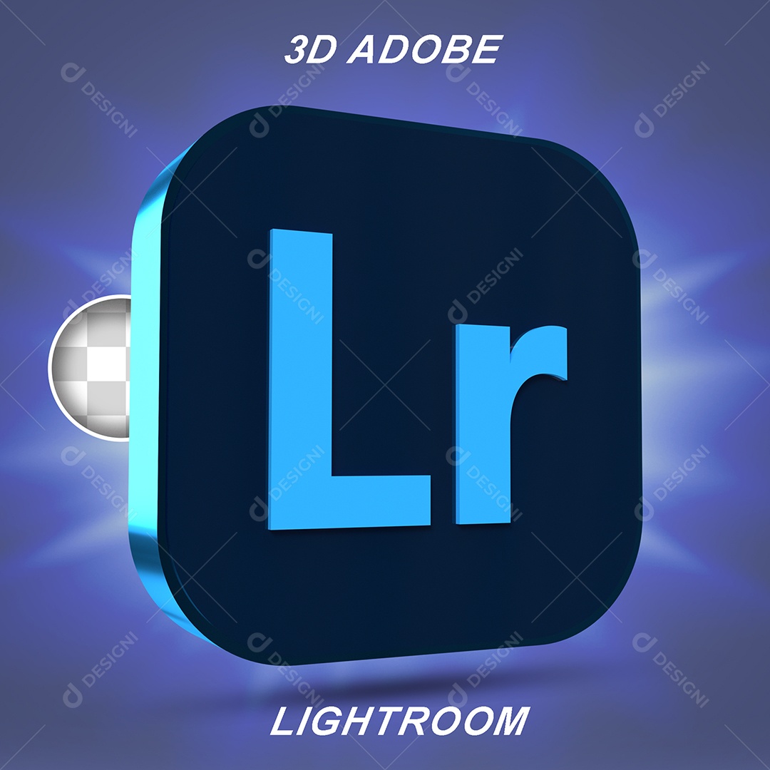 Elemento 3D Adobe Lightroom Para Composição PSD