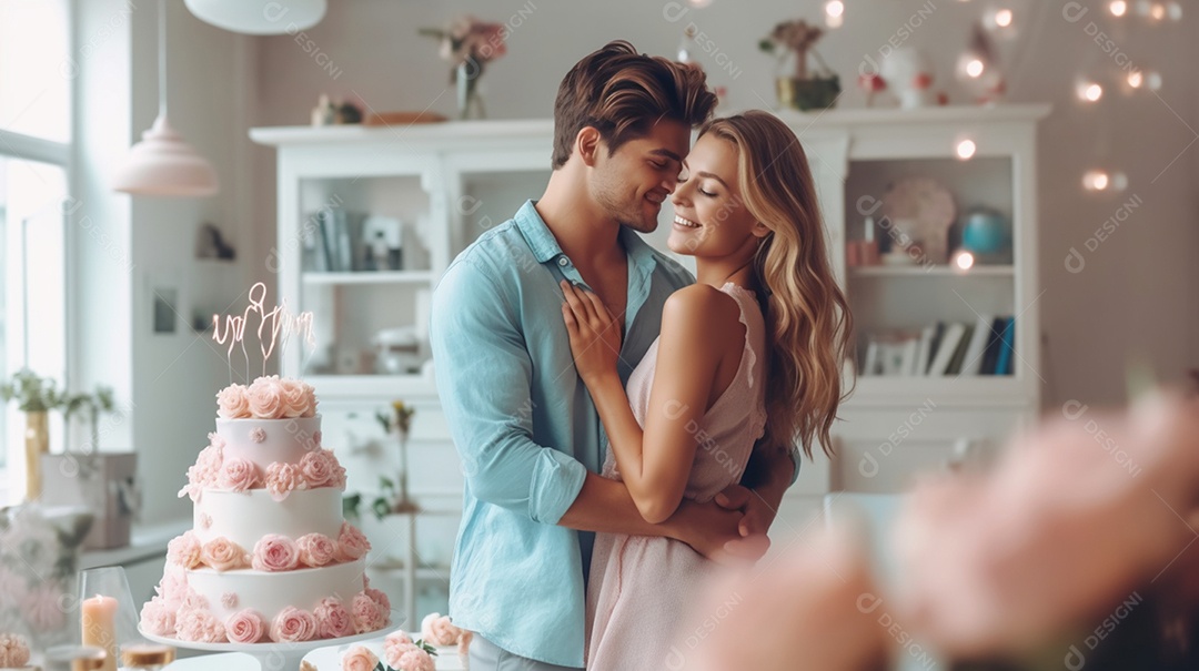 Lindo casal felizes juntos