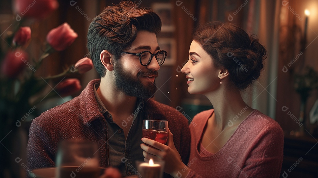 Lindo casal felizes juntos