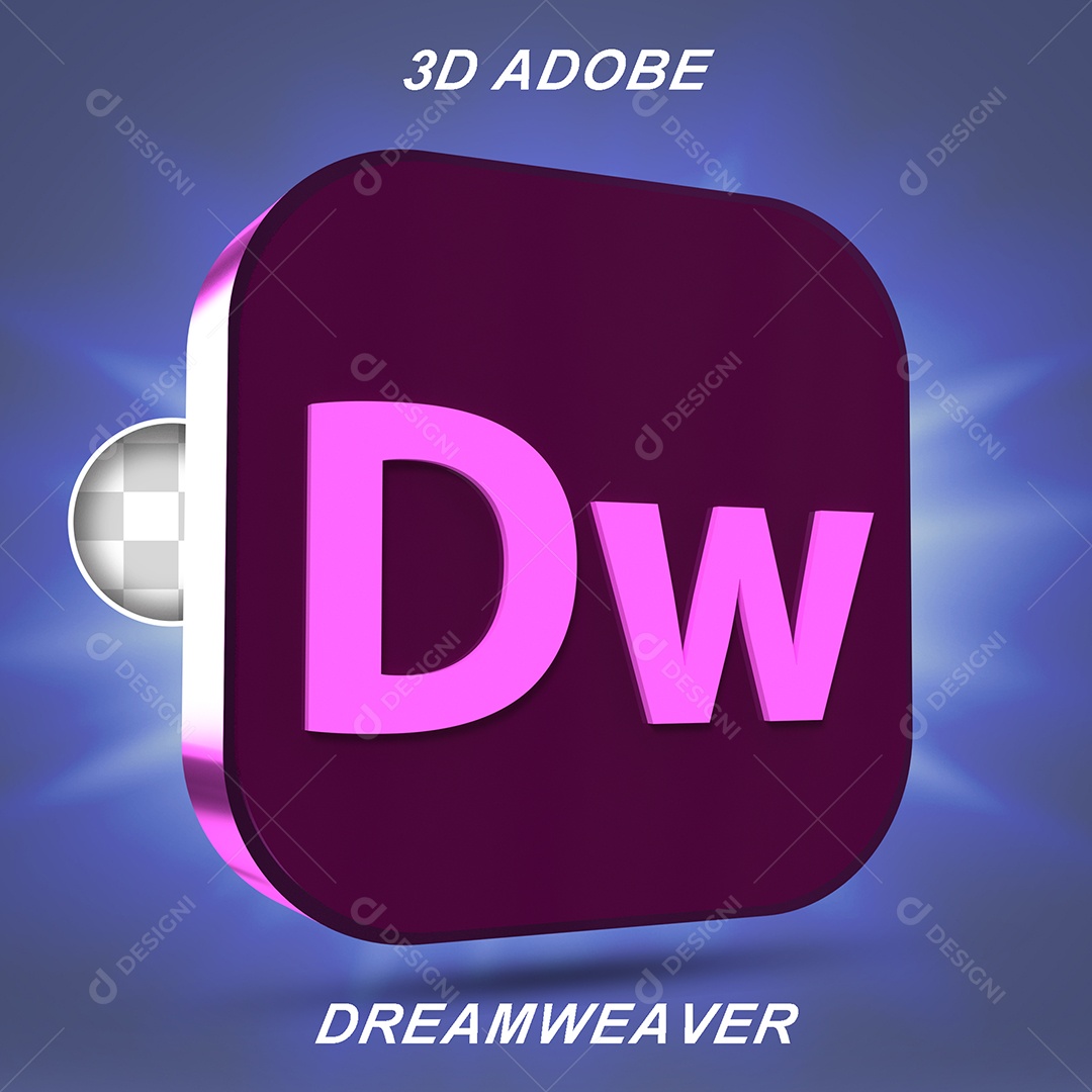 Elemento 3D Adobe Dreamweaver Para Composição PSD