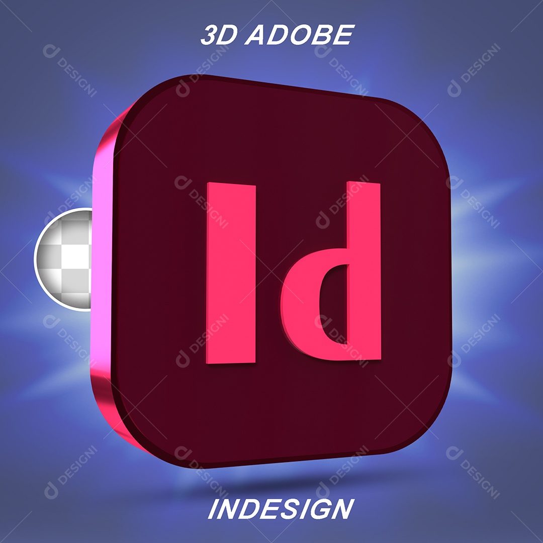 Elemento 3D Adobe Indesign Para Composição PSD