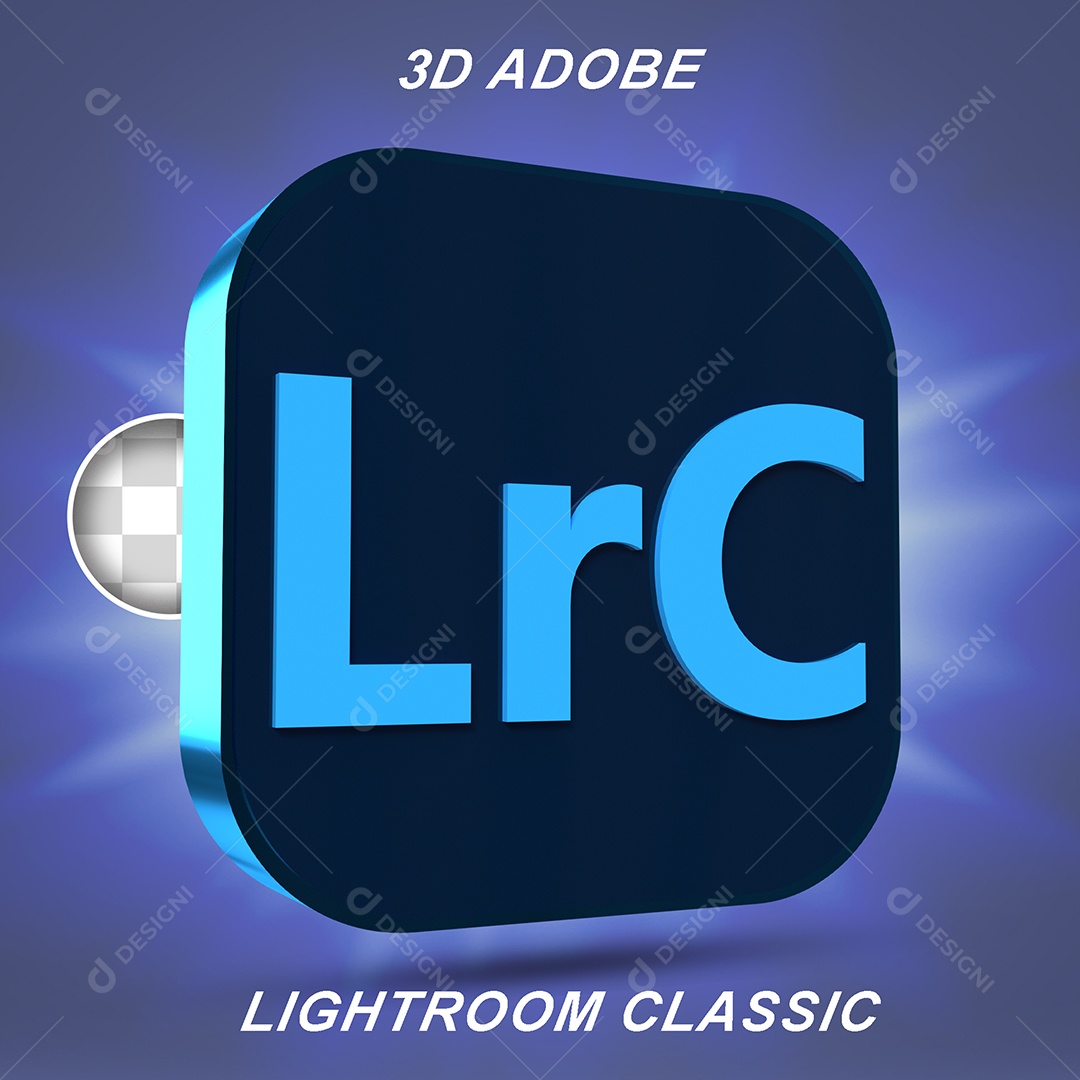 Elemento 3D Adobe Lightroon Classic Para Composição PSD