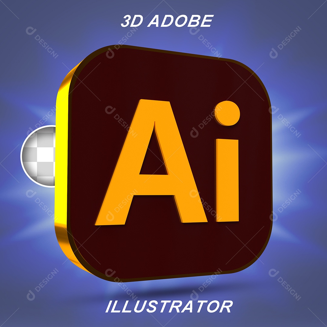 Elemento 3D Adobe Illustrator Para Composição PSD