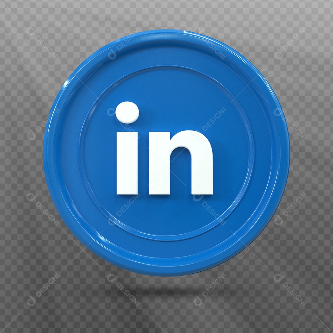 Ícone LinkedIn De Elemento 3D Para Composição PSD