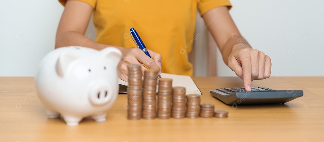 Poupança de dinheiro para plano futuro, fundo de aposentadoria, pensão, investimento, negócios de riqueza e conceitos financeiros.