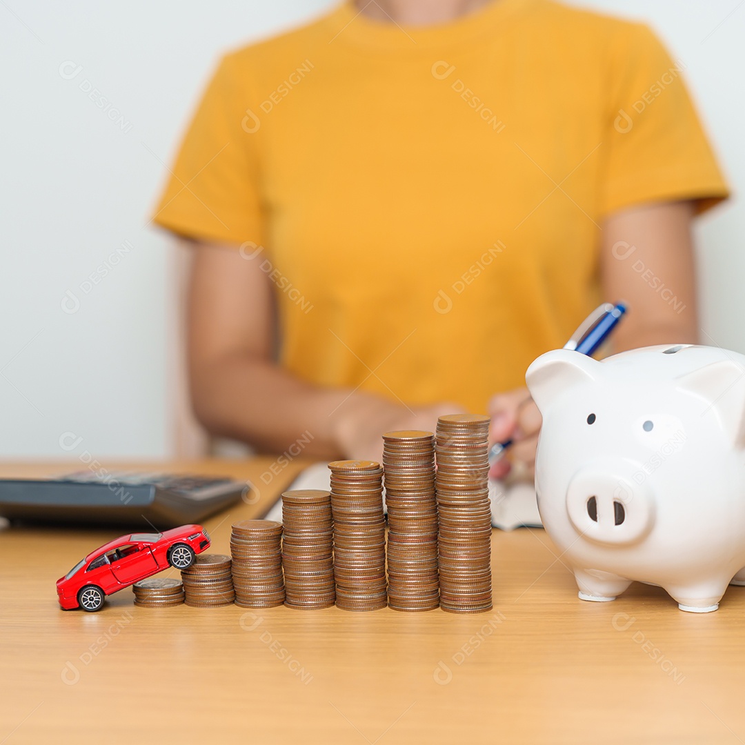 Poupança de dinheiro para plano futuro, fundo de aposentadoria, pensão, investimento, negócios de riqueza e conceitos financeiros.