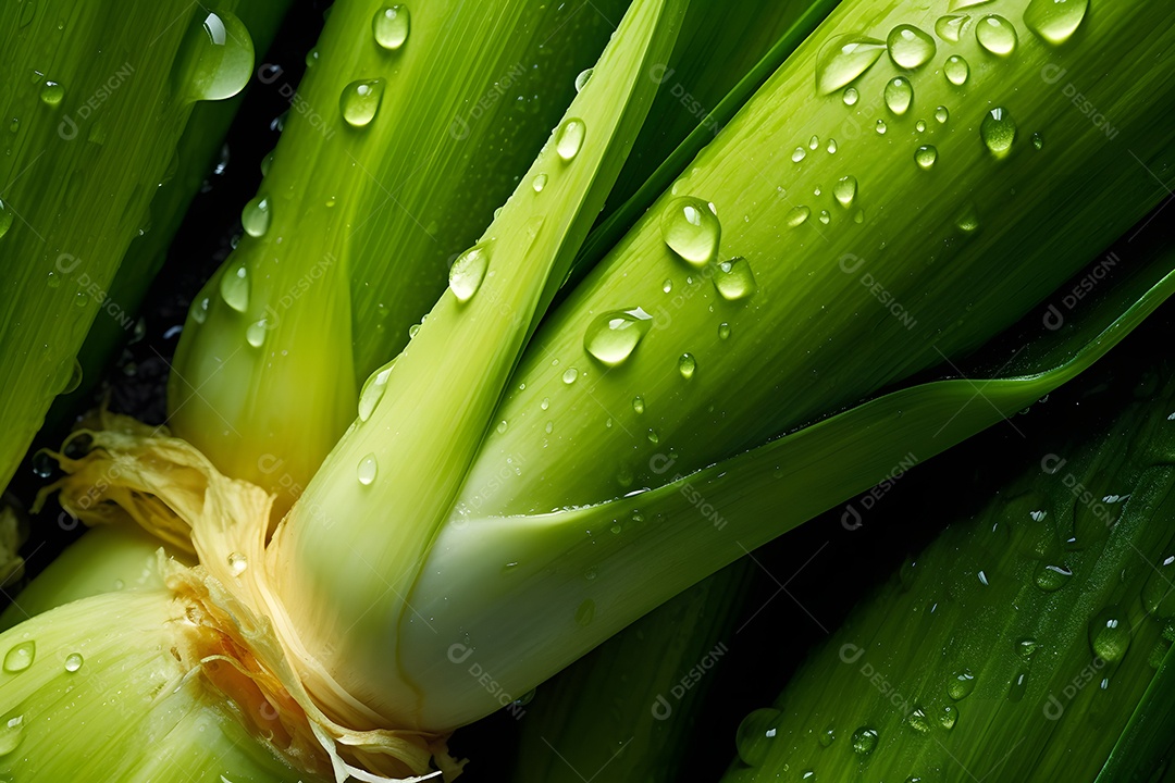 Várias Cebolinha Em Fundo Isolado