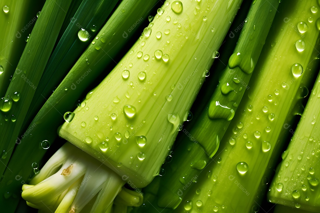 Várias Cebolinha Em Fundo Isolado