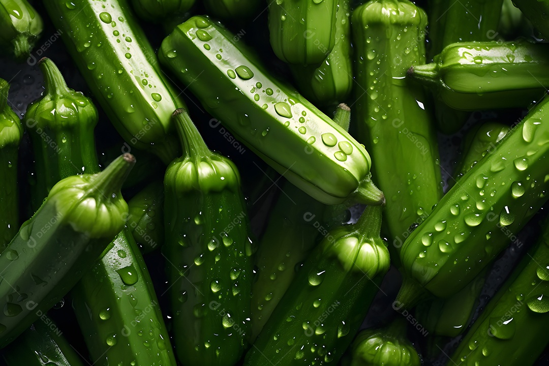 Várias Abobrinha Italiana Em Fundo Isolado