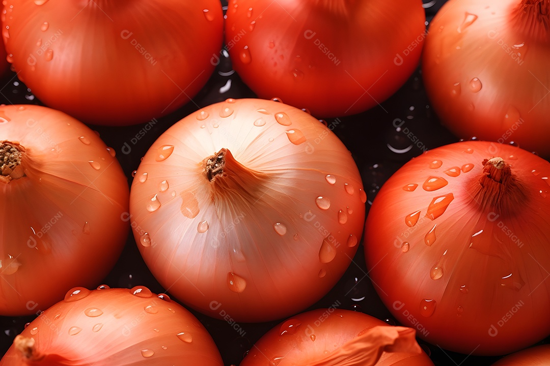 Várias Cebola Em Fundo Isolado