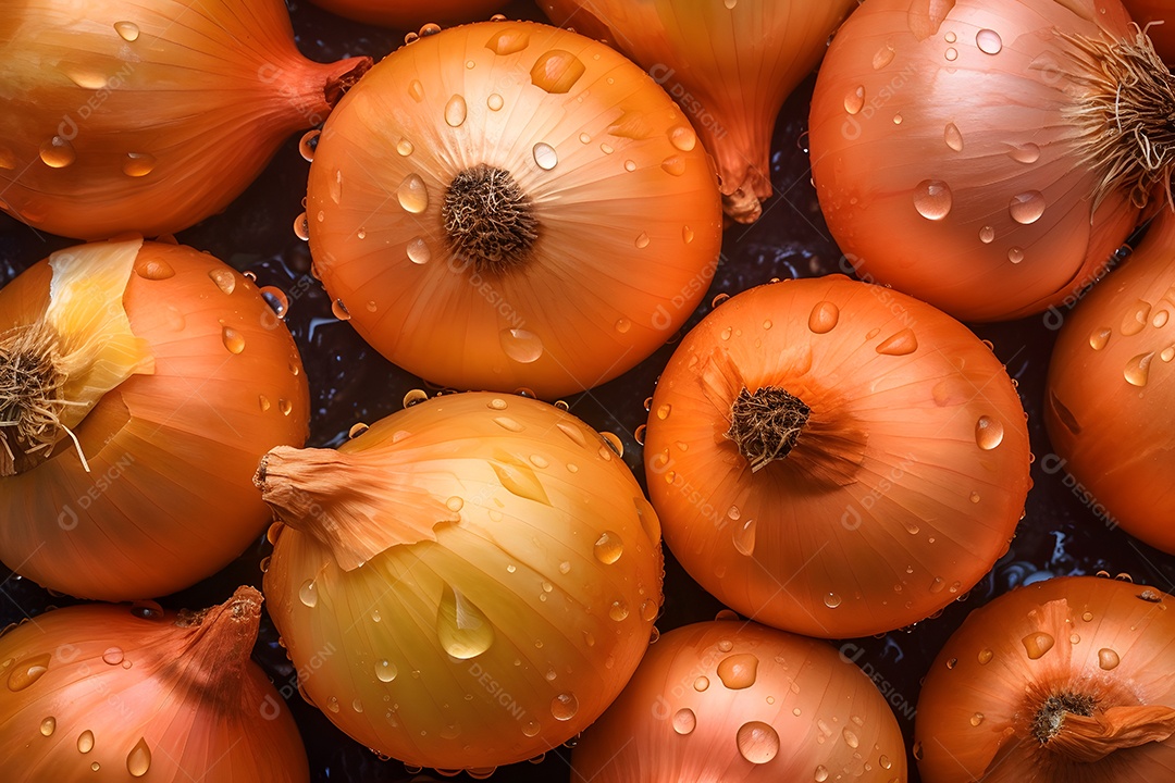 Várias Cebola Em Fundo Isolado