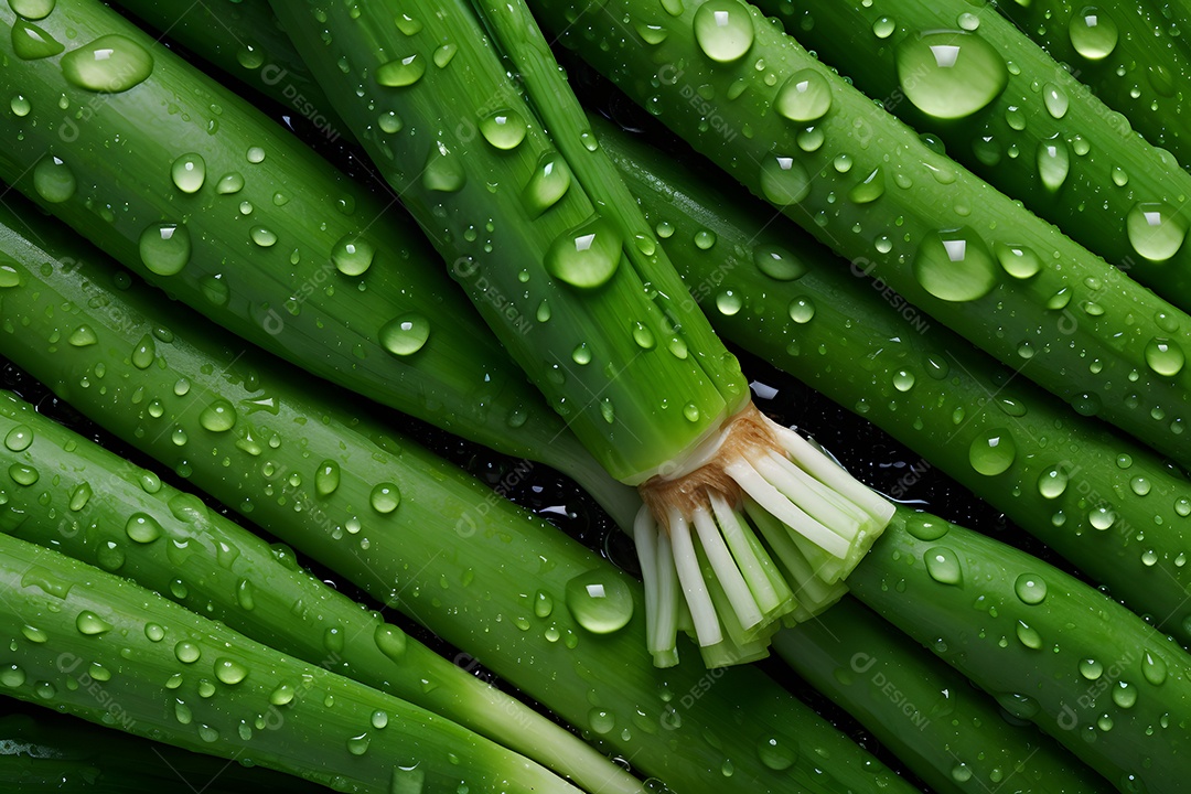 Várias Cebolinha Em Fundo Isolado