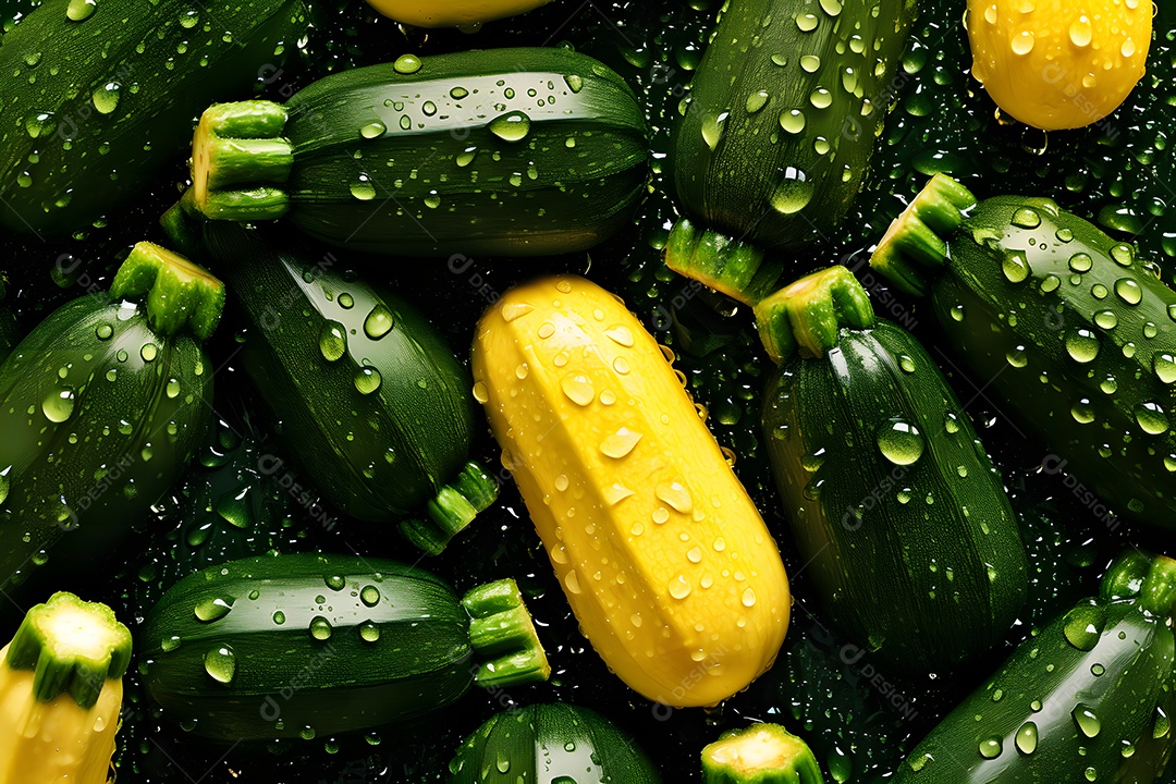 Várias Abobrinha Italiana Em Fundo Isolado