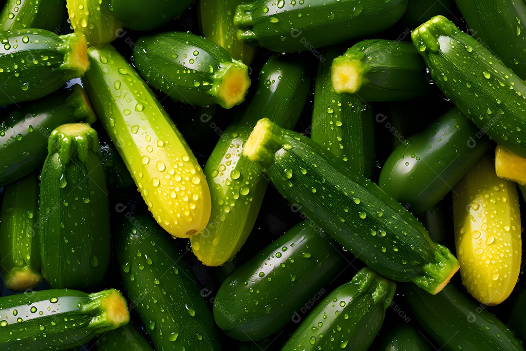 Várias Abobrinha Italiana Em Fundo Isolado