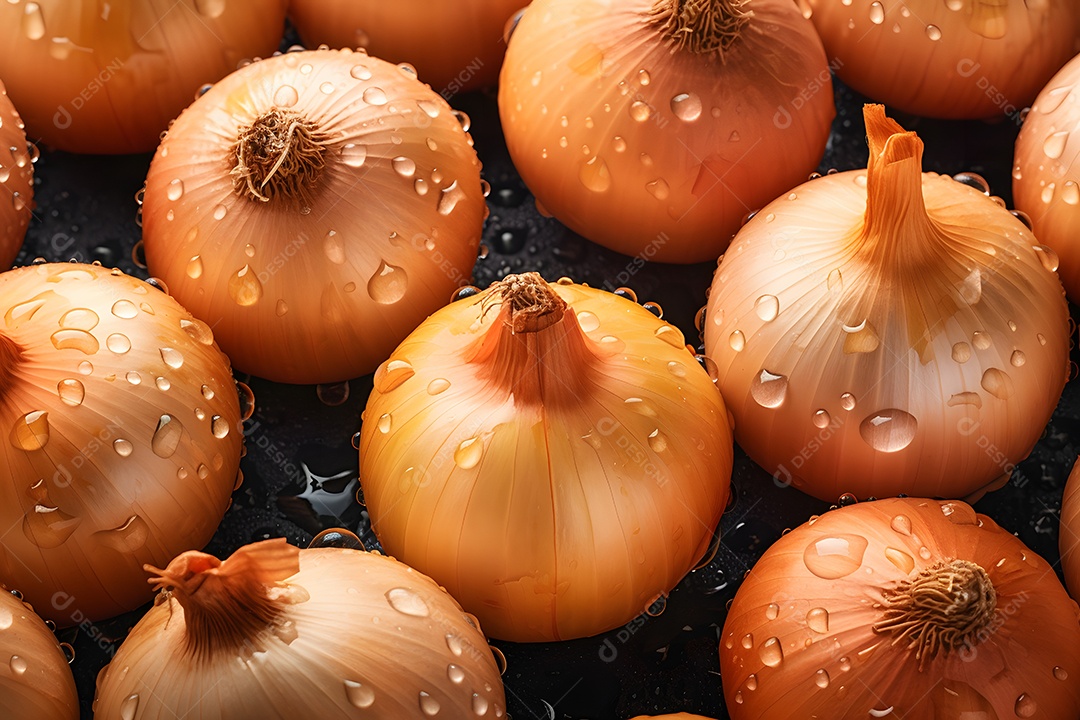 Várias Cebola Em Fundo Isolado