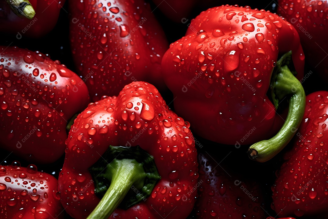 Vários Pimentão Em Fundo Isolado