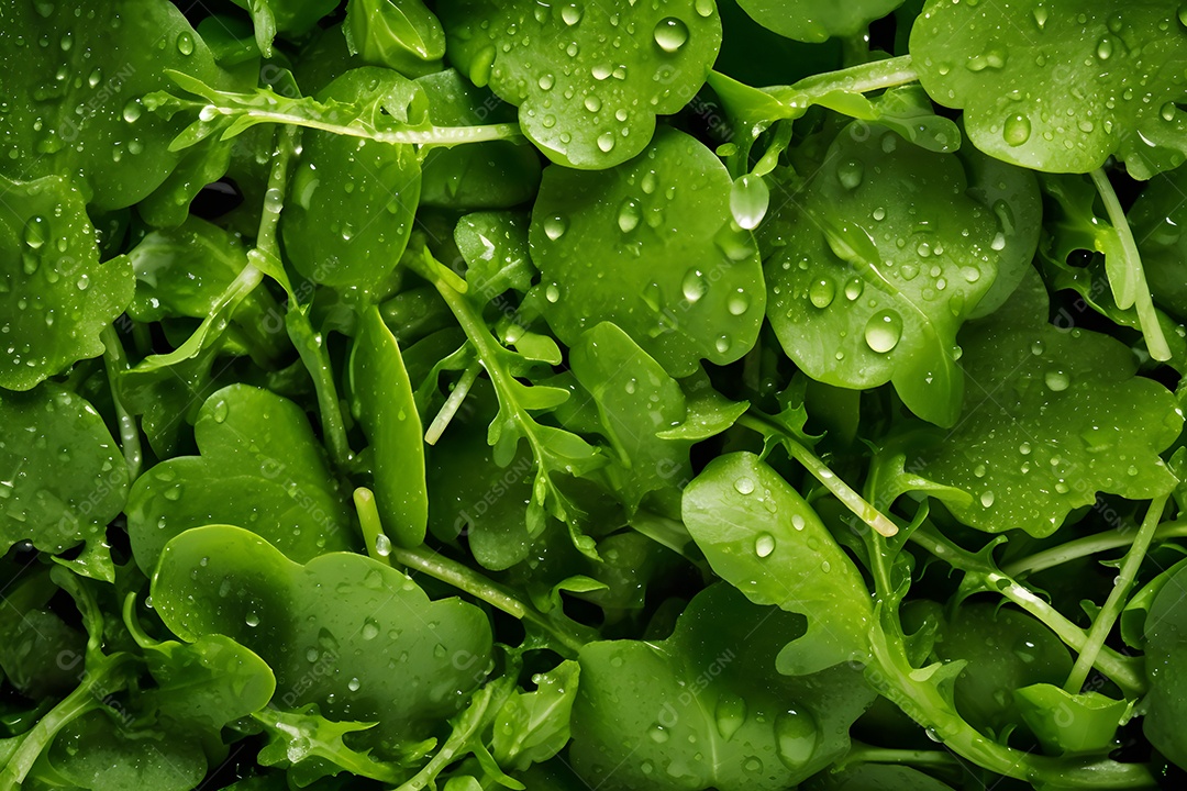 Vários Agrião Em Fundo Isolado