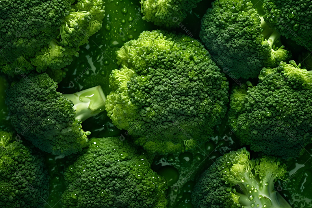 Vários Brócolis Em Fundo Isolado