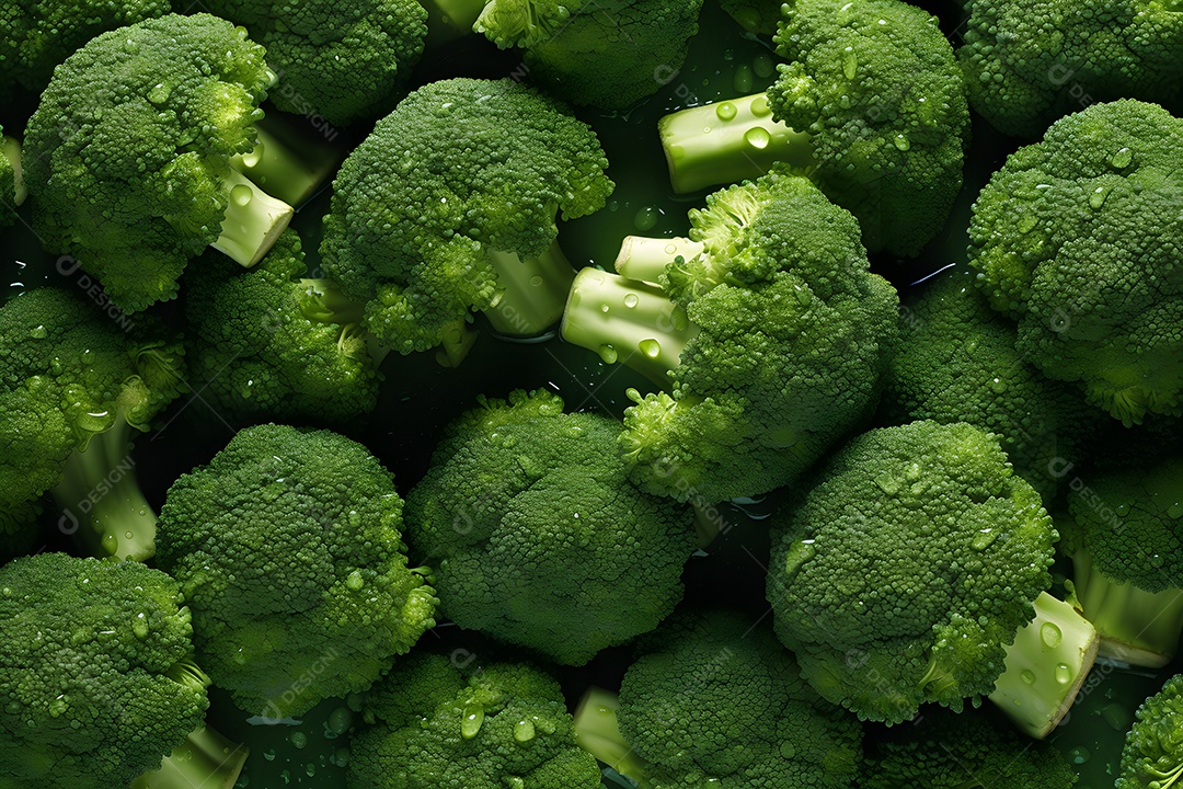 Vários Brócolis Em Fundo Isolado