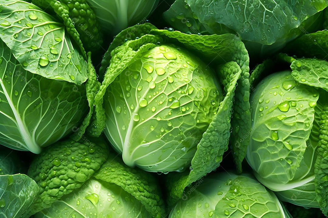 Vários Repolho Em Fundo Isolado