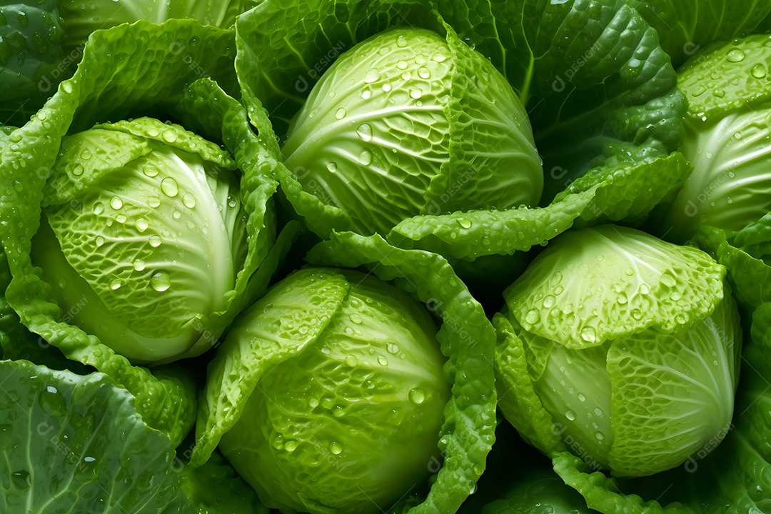Vários Repolho Em Fundo Isolado