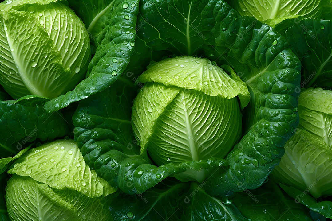 Vários Repolho Em Fundo Isolado