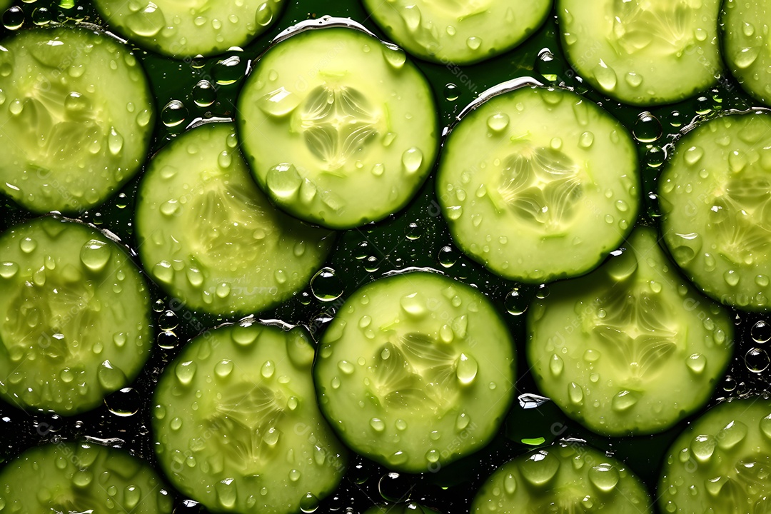 Vários Pepinos Cortados