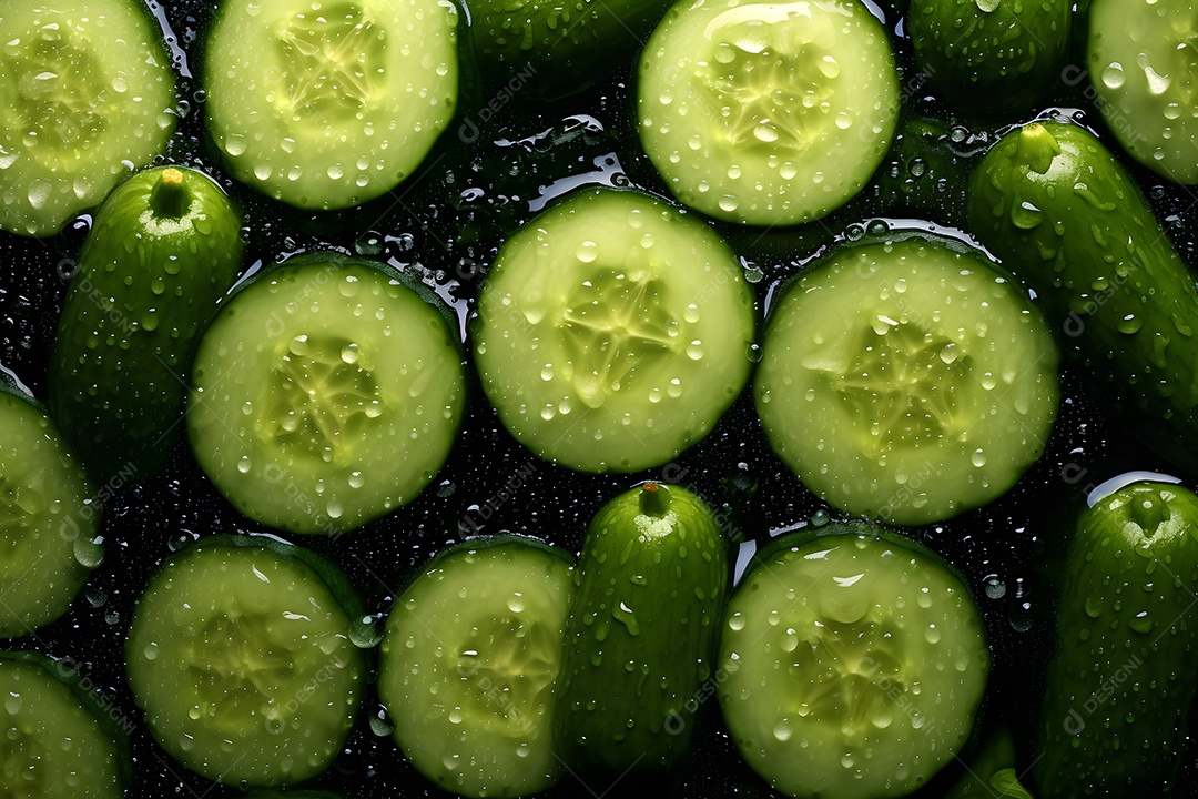 Pepinos e Vários Pepinos Cortados