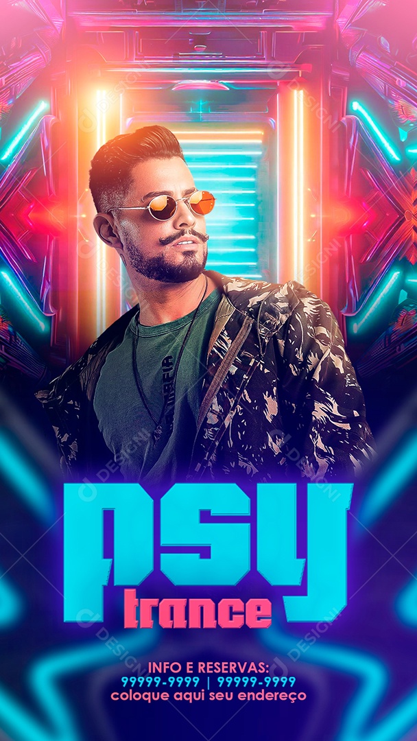 Social Media Story Evento PSY Trance PSD Editavel