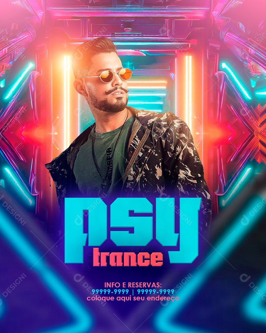 Social Media Feed Evento PSY Trance PSD Editavel