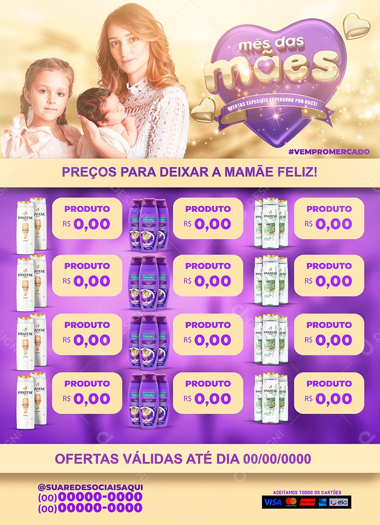 Social Media Encarte Mês Das Mães Supermercado PSD Editavel