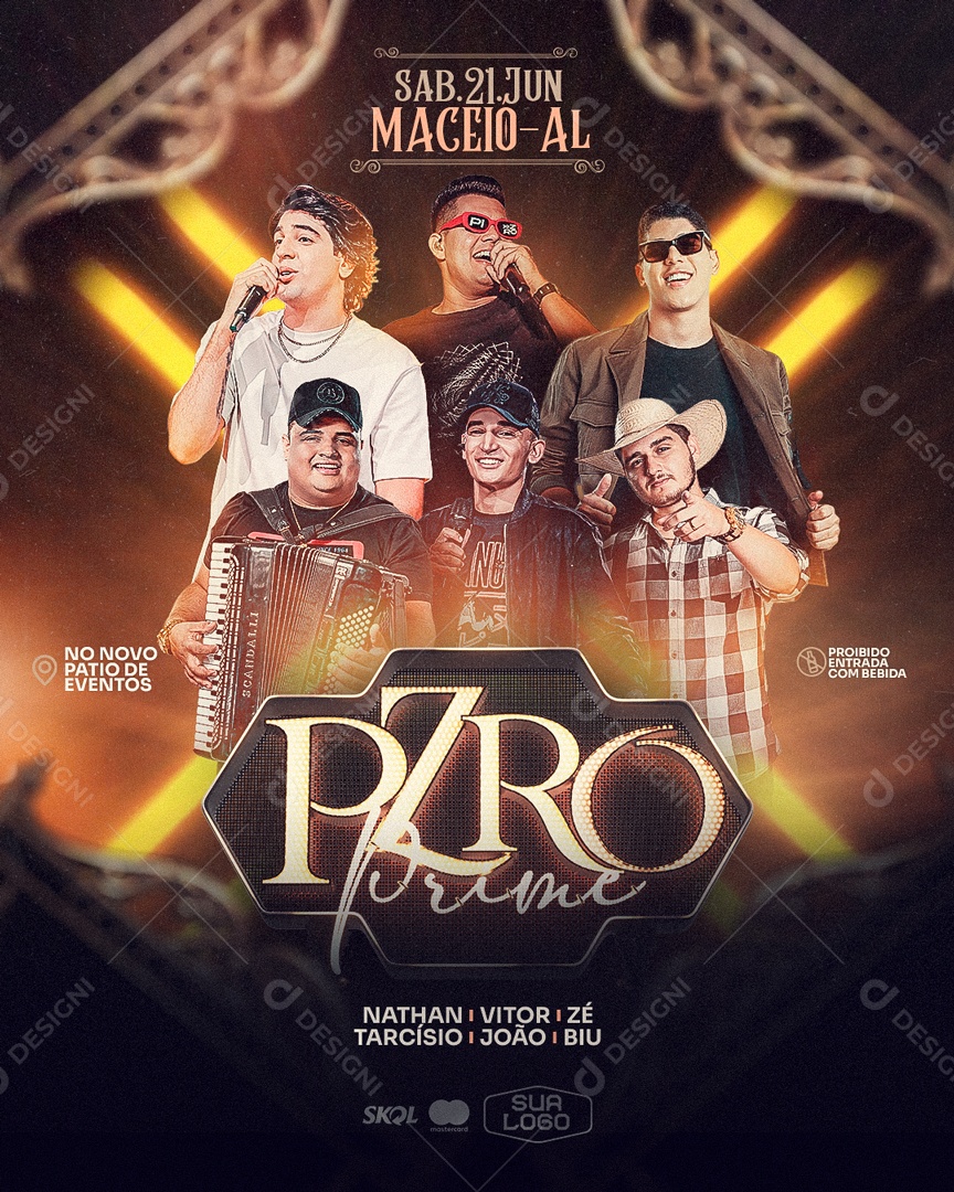 Flyer Pzro Prime dia 22 de Junho Social Media PSD Editável