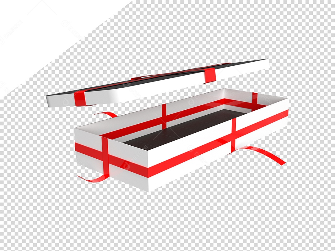 Caixa De Presente Com Fita Vermelha Elemento Para Composição PSD