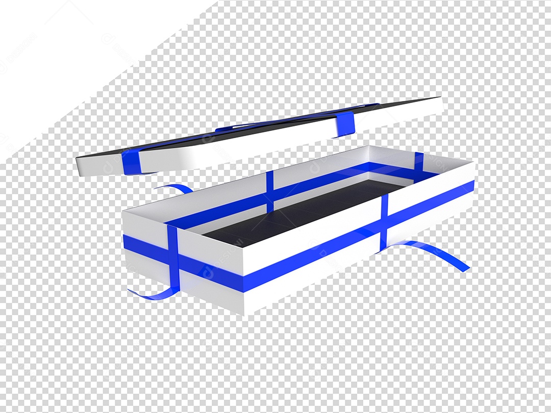 Caixa De Presente Com Fita Azul Elemento Para Composição PSD