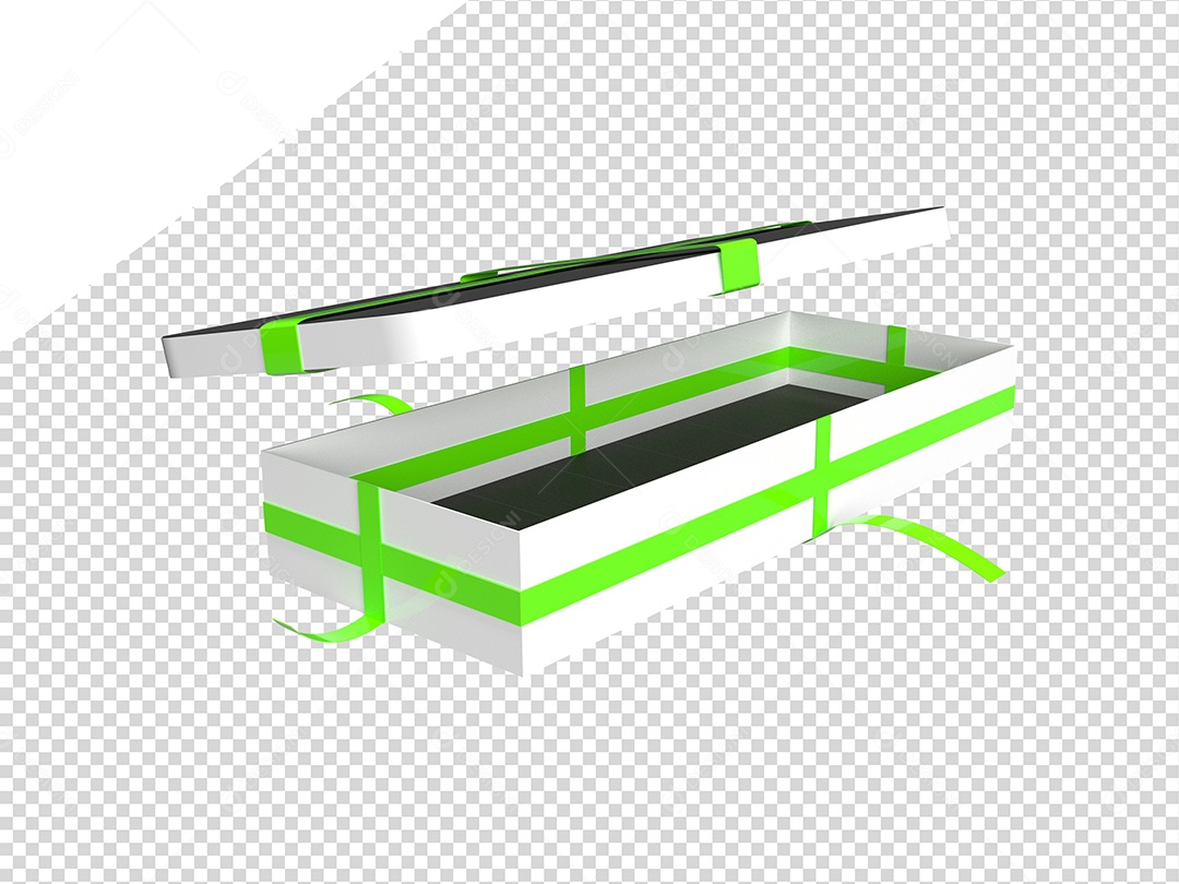 Caixa De Presente Com Fita Verde Elemento Para Composição PSD