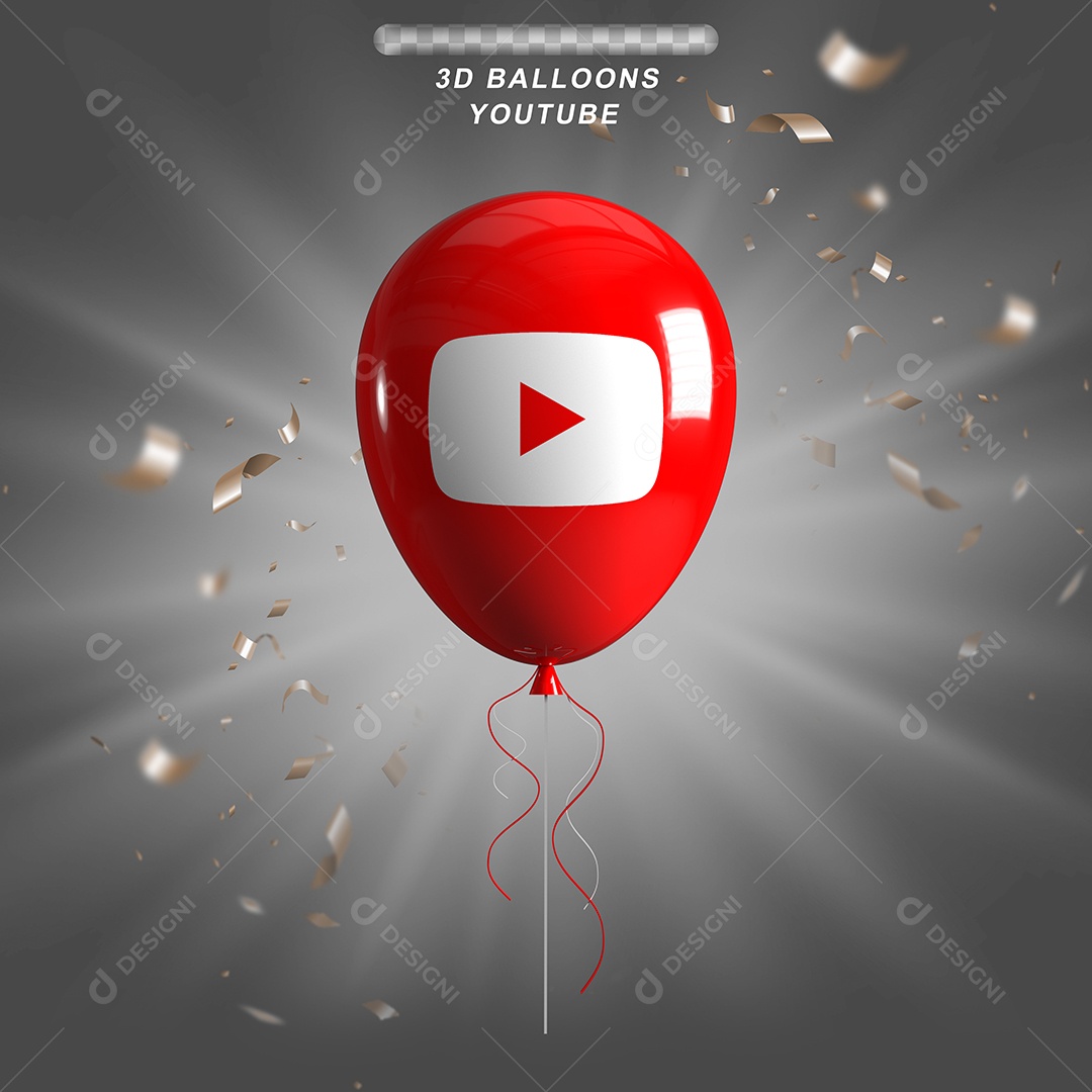Balão Com Ícone Do YouTube Elemento Para Composição PSD