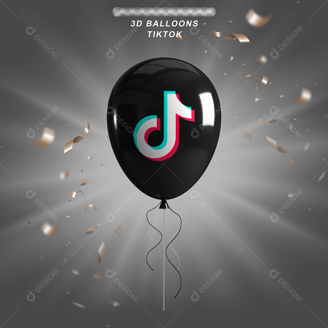 Balão Com Ícone Do Tiktok Elemento Para Composição PSD