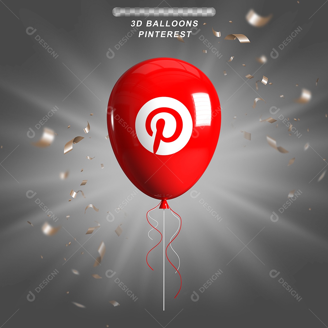 Balão Com Ícone Do Pinterest Elemento Para Composição PSD