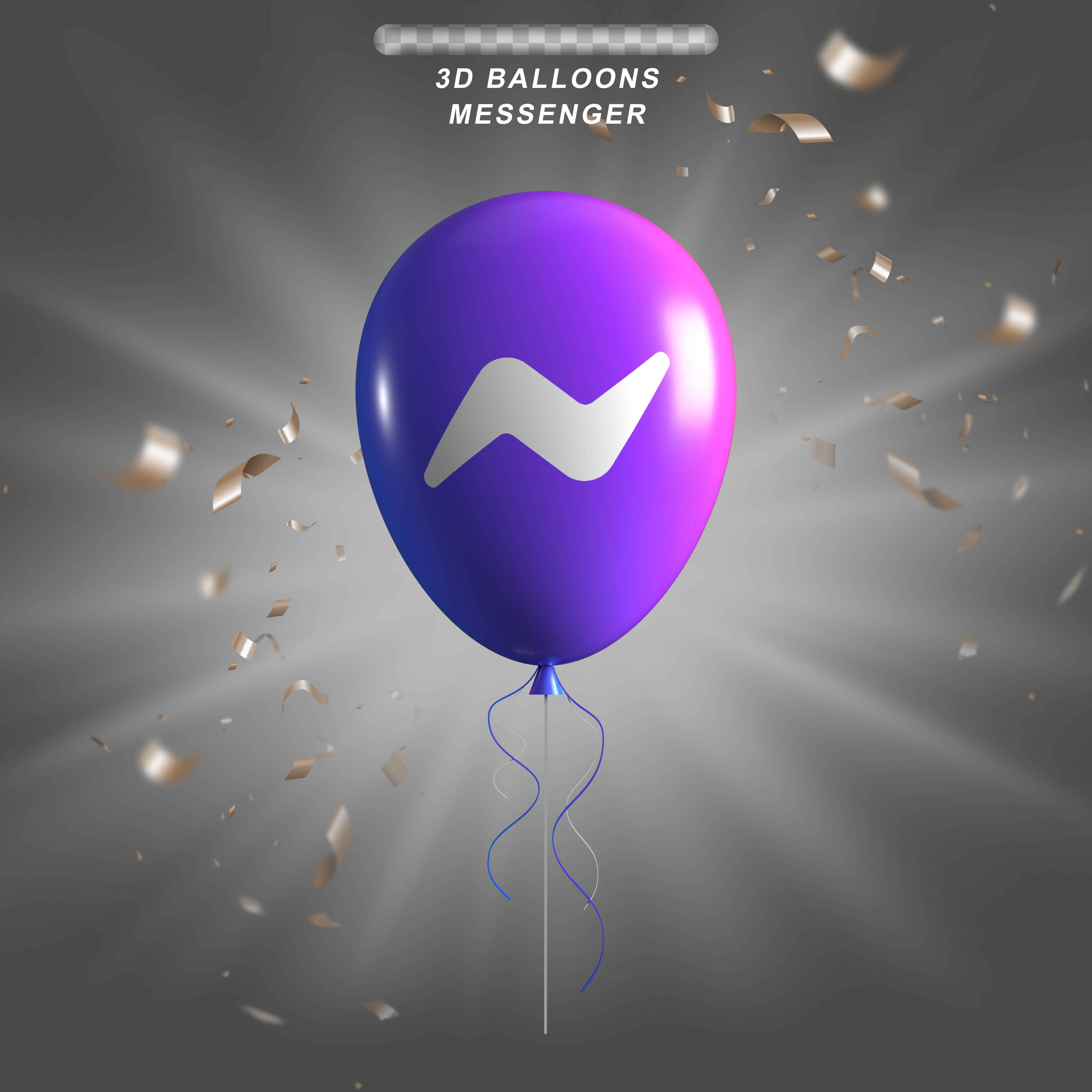 Balão Com Ícone Do Facebook Messenger Elemento Para Composição PSD