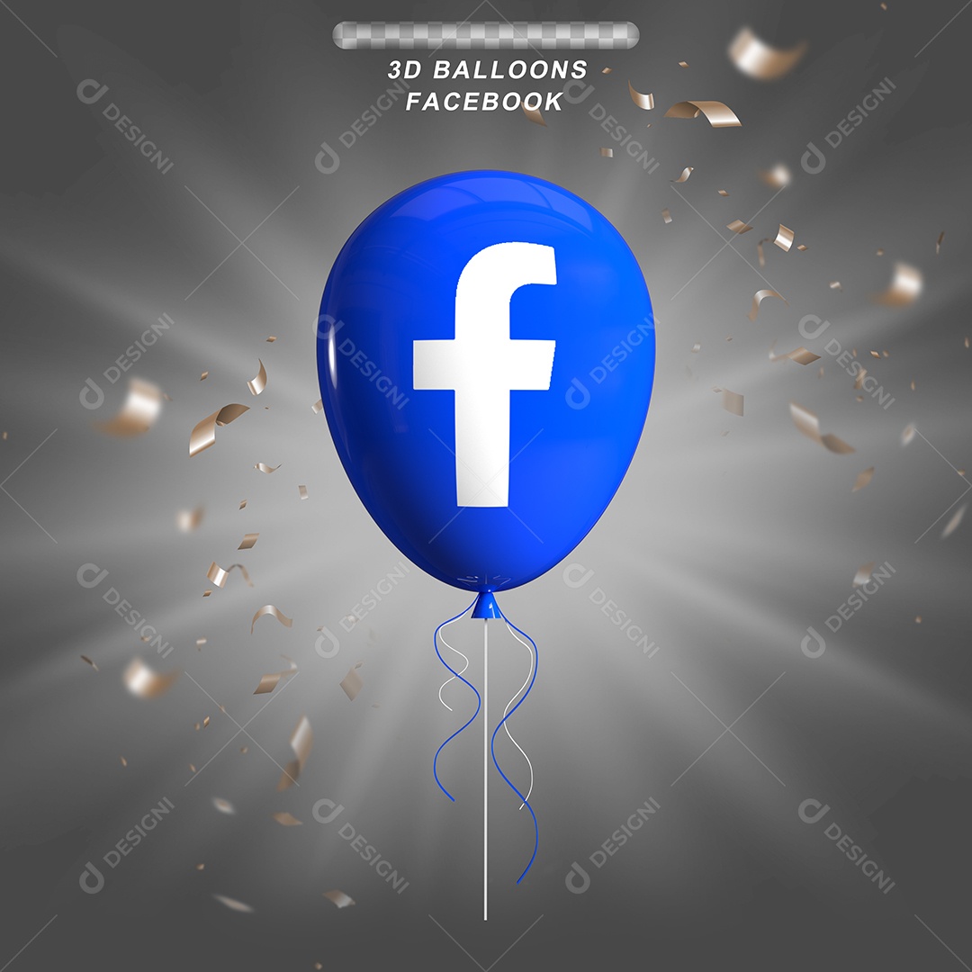 Balão Com Ícone Do Facebook Elemento Para Composição PSD