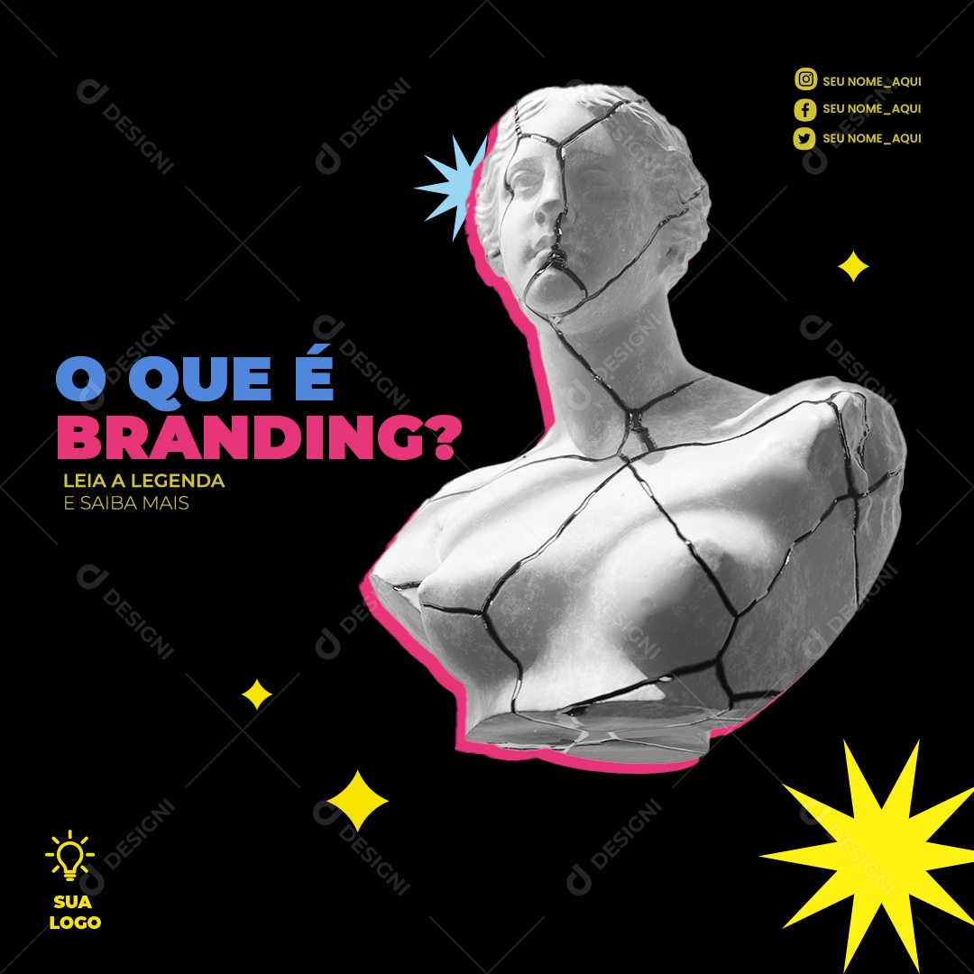 Marketing Digital Você Sabe o que é Branding Social Media PSD Editável