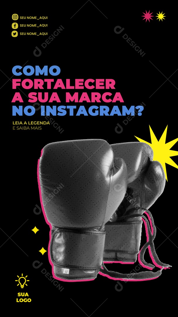 Story Marketing Digital Como Fortalecer Sua Marca no Instagram Social Media PSD Editável