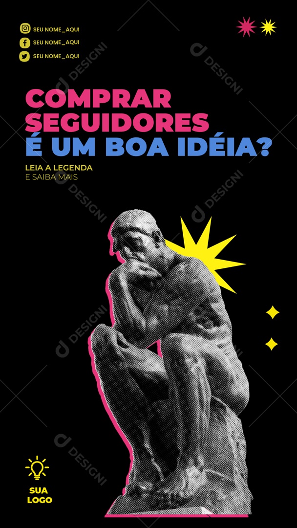 Story Marketing Digital Comprar Seguidores e uma Boa Ideia Social Media PSD Editável