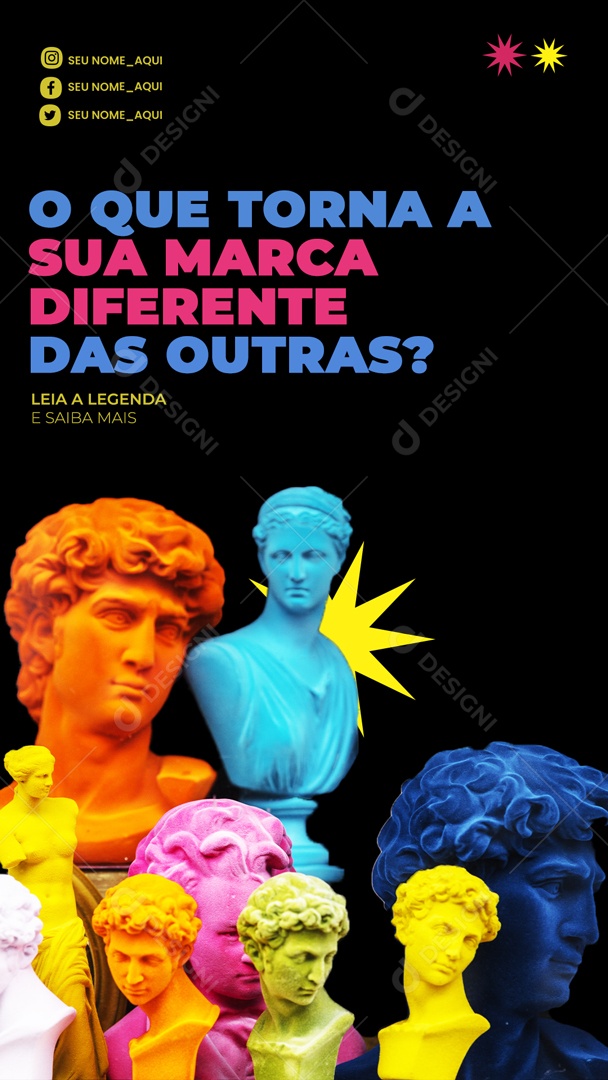 Story Marketing Digital O que Torna Sua Marca Diferente Social Media PSD Editável