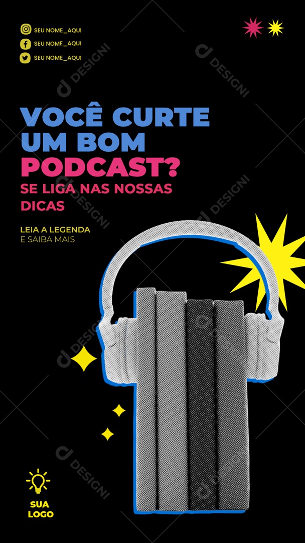 Digital Marketing Story Do You Like A Good Social Media Podcast Editable PSD