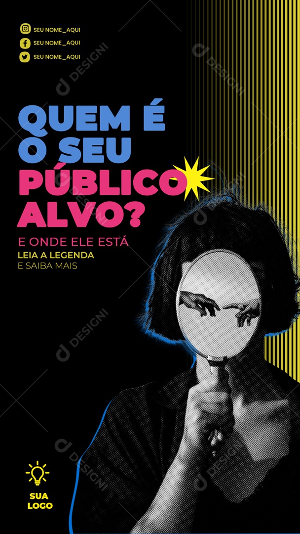 Story Marketing Digital Quem e Seu Publico Social Media PSD Editável