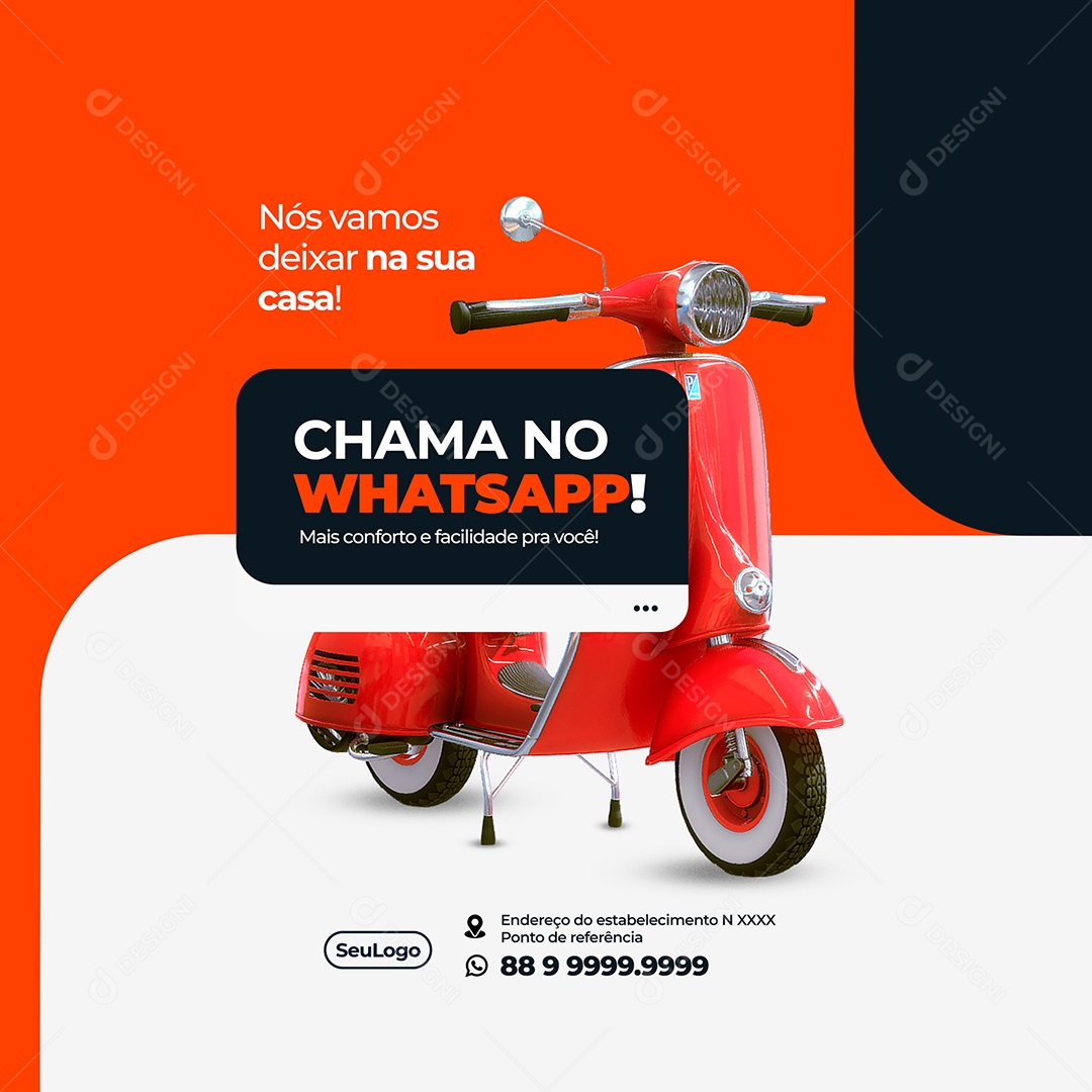 Social Media Lojas Chama No Whatsapp Entrega PSD Editavel